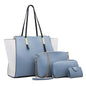 4 in 1 Fashionable Simple Suit Bag Messenger Large Capacity Handbag, White, Blue, Black, Brown