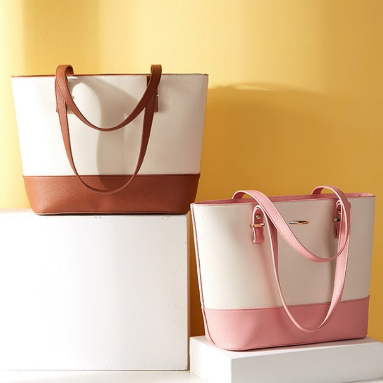 3 in 1 Fashion Simple Lady Diagonal Large Capacity Handbag Letter Bag, Gold + Black, White + Brown, Brown + Black, White + Pink, White + Black, Purple+ Black