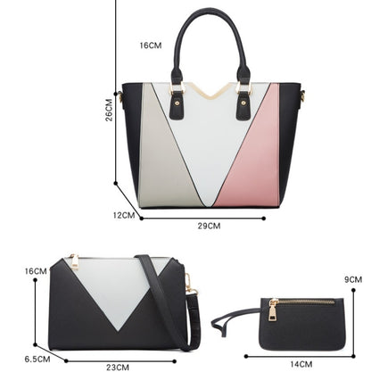 4 in 1 Fashion All-Match Diagonal Ladies Handbags Large Capacity Bag, White, Yellow, Navy Blue, Black, Brown