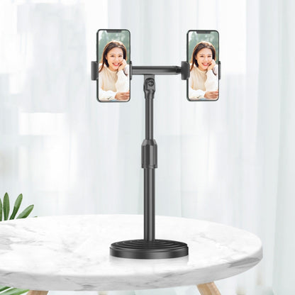 2 PCS Desktop Universal Retractable Multifunctional Mobile Phone Live Broadcast Stand, Dual Positions, Three Positions, Double Positions With Fill Light, Three Positions With Fill Light