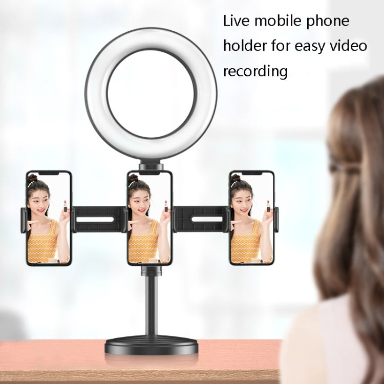 2 PCS Desktop Universal Retractable Multifunctional Mobile Phone Live Broadcast Stand, Dual Positions, Three Positions, Double Positions With Fill Light, Three Positions With Fill Light