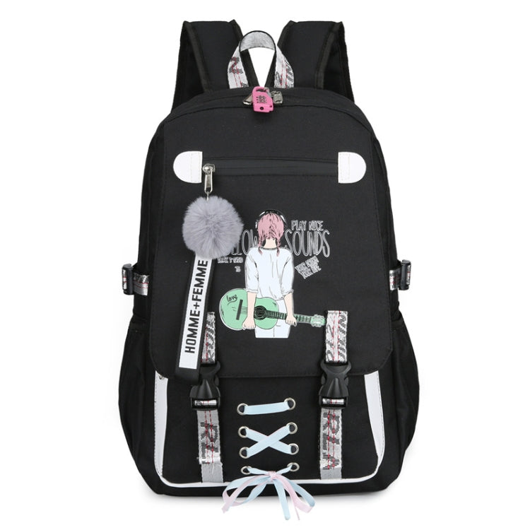 Sports and Leisure USB Charging Anti-Theft Backpack, Girl Pink, Girl Black, Girl Green, Girl Purple, Yellow, Black, Pink, green, Purple