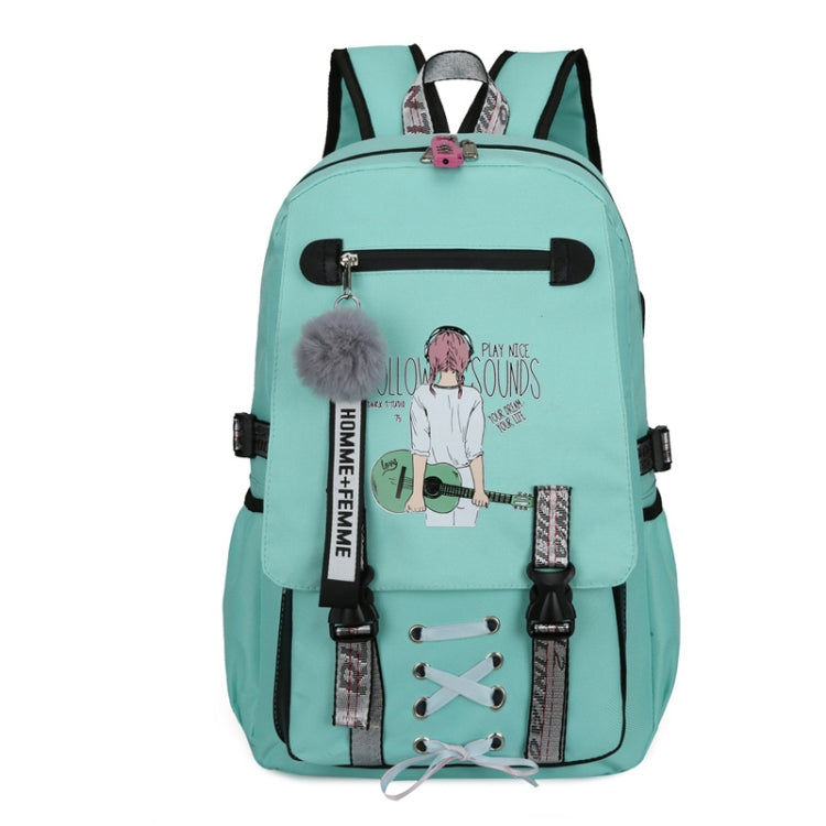 Sports and Leisure USB Charging Anti-Theft Backpack, Girl Pink, Girl Black, Girl Green, Girl Purple, Yellow, Black, Pink, green, Purple