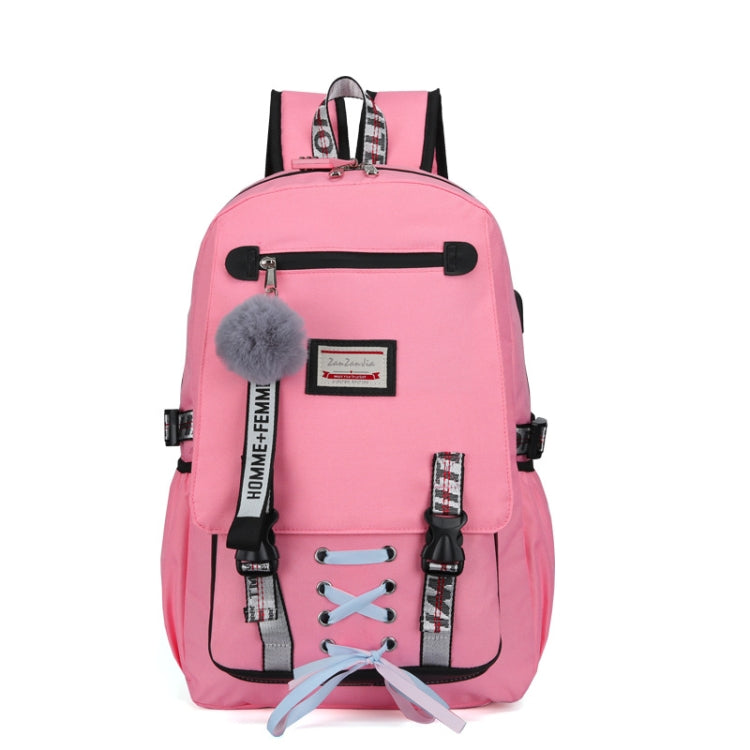 Sports and Leisure USB Charging Anti-Theft Backpack, Girl Pink, Girl Black, Girl Green, Girl Purple, Yellow, Black, Pink, green, Purple