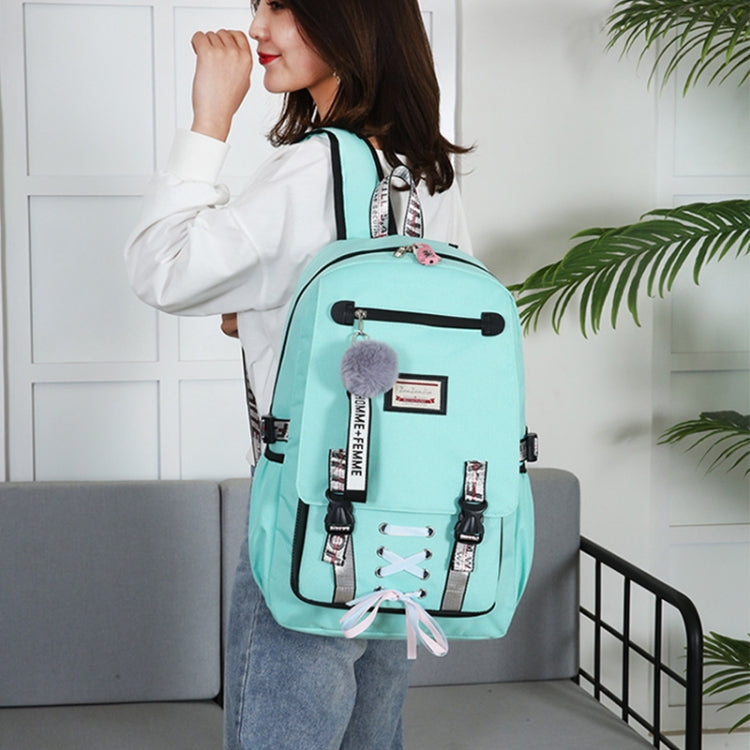 Sports and Leisure USB Charging Anti-Theft Backpack, Girl Pink, Girl Black, Girl Green, Girl Purple, Yellow, Black, Pink, green, Purple
