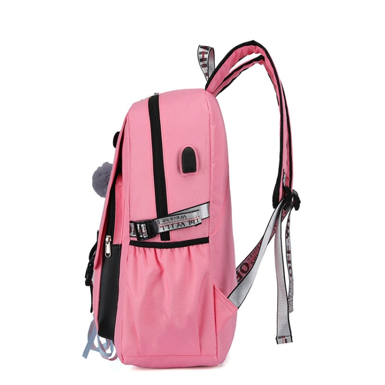 Sports and Leisure USB Charging Anti-Theft Backpack, Girl Pink, Girl Black, Girl Green, Girl Purple, Yellow, Black, Pink, green, Purple