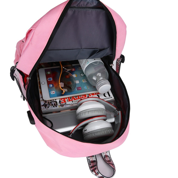 Sports and Leisure USB Charging Anti-Theft Backpack, Girl Pink, Girl Black, Girl Green, Girl Purple, Yellow, Black, Pink, green, Purple