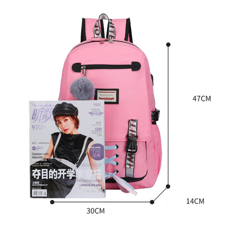 Sports and Leisure USB Charging Anti-Theft Backpack, Girl Pink, Girl Black, Girl Green, Girl Purple, Yellow, Black, Pink, green, Purple