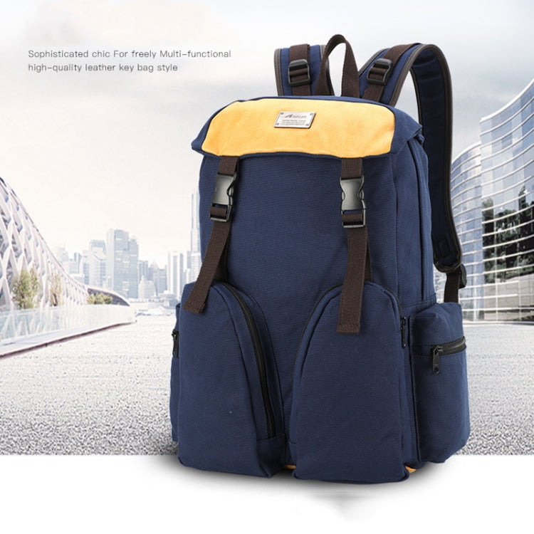 B0031 Mori Color Matching Backpack Wear-Resistant And Scratch-Resistant Computer Bag, Black, Sapphire, Coffee, Khaki