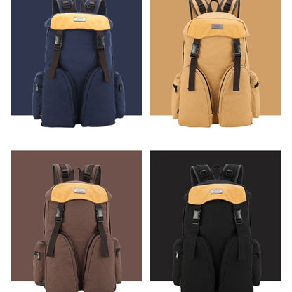B0031 Mori Color Matching Backpack Wear-Resistant And Scratch-Resistant Computer Bag, Black, Sapphire, Coffee, Khaki