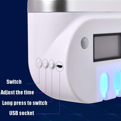 Smart UV Toothbrush Sterilizer Punch-Free Sterilization Wall Mounted Toothbrush Holder Set, Ordinary, Disinfection