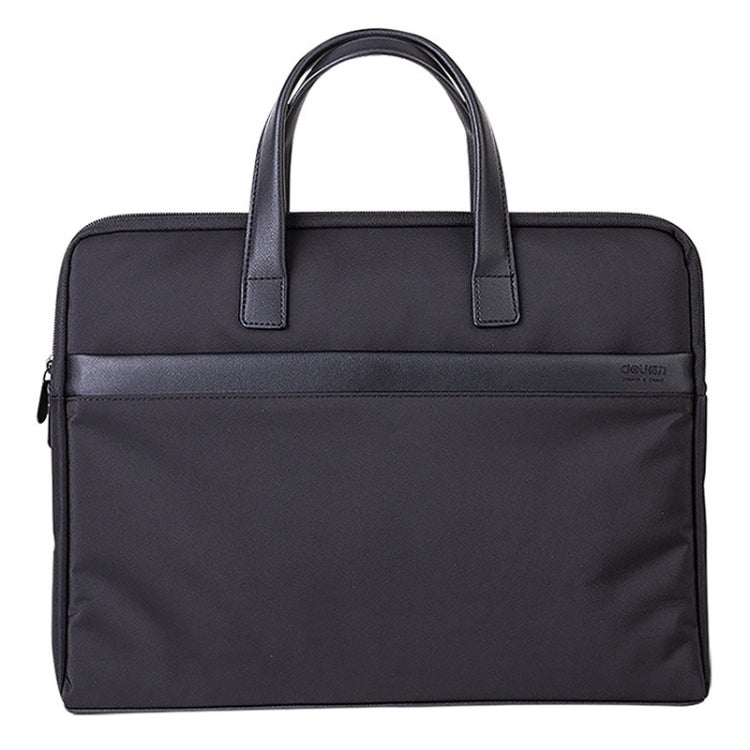 Deli 63751 Front And Rear Double Pockets Multi-Layer Briefcases Handheld Meeting Bag, Black, Dark Gray