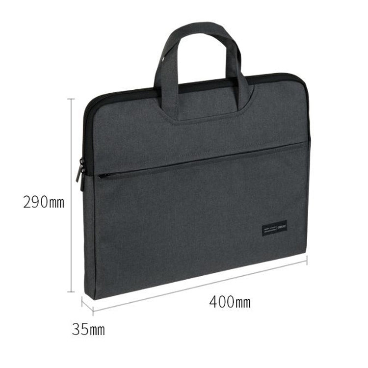 Deli 5590 Portable Briefcase Meeting Record Storage Bag Computer Bag, Black, Gray