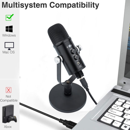 BM-86 USB Condenser Microphone Voice Recording Computer Microphone Live Broadcast Equipment Set, Standard, Cantilever Bracket Set, Standard+Small Blowout Prevention Net