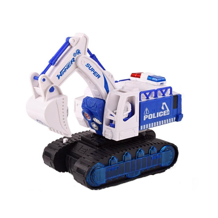 Children Light And Music Simulation Electric Excavator Car Toy, Style:, Police Car, Engineering Vehicle, Engineering Excavator, Engineering Bulldozer, Four-wheel Excavator