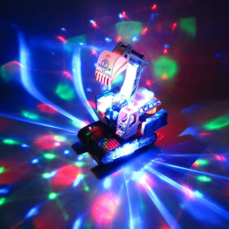 Children Light And Music Simulation Electric Excavator Car Toy, Style:, Police Car, Engineering Vehicle, Engineering Excavator, Engineering Bulldozer, Four-wheel Excavator
