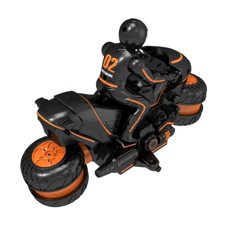 2.4G Remote Control Motorcycle Drifting Rotating High-Speed Side-Tracking Off-Road Motorcycle, Black Green, Black Orange