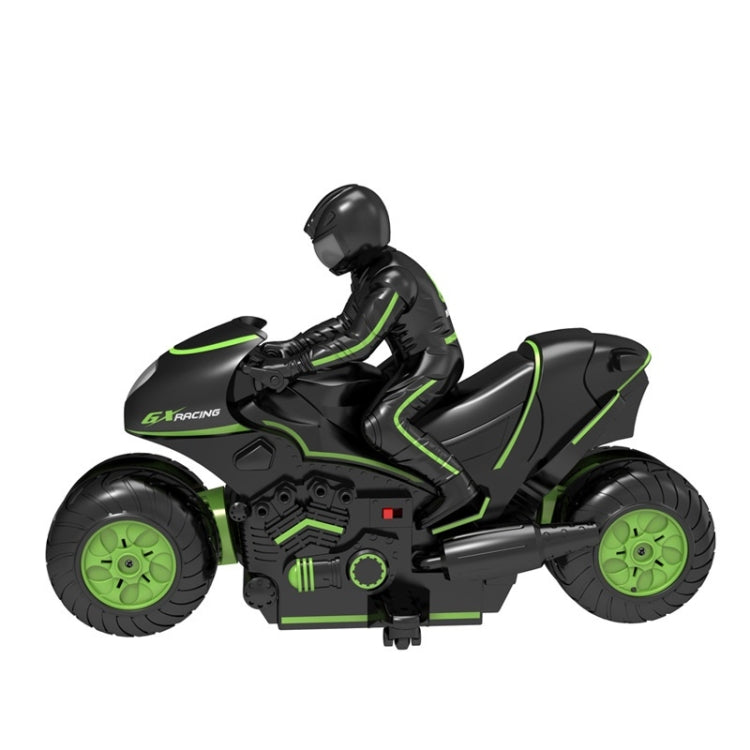 2.4G Remote Control Motorcycle Drifting Rotating High-Speed Side-Tracking Off-Road Motorcycle, Black Green, Black Orange