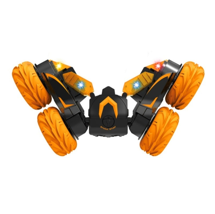 Double-Sided 360-Degree Lighting Stunt Car Climbing And Rolling Remote Control Off-Road Vehicle, Black Orange, Black Green