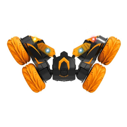 Double-Sided 360-Degree Lighting Stunt Car Climbing And Rolling Remote Control Off-Road Vehicle, Black Orange, Black Green