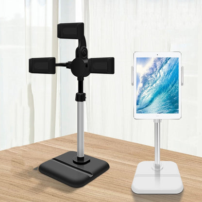 Telescopic Adjustment Live Frame Desktop Tablet Mobile Phone Bracket, Specification:, K06 Three-seat  (Black), K06 Three-seat (White), K07 Three-seat With Fill Light  (Black), K07 Three-seat With Fill Light (White), K05 Flat Plate (Black Gray)