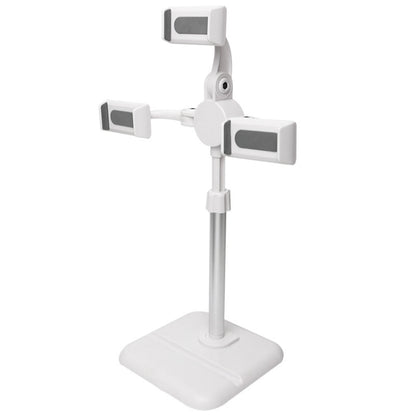 Telescopic Adjustment Live Frame Desktop Tablet Mobile Phone Bracket, Specification:, K06 Three-seat  (Black), K06 Three-seat (White), K07 Three-seat With Fill Light  (Black), K07 Three-seat With Fill Light (White), K05 Flat Plate (Black Gray)