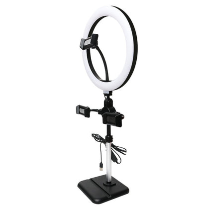 Telescopic Adjustment Live Frame Desktop Tablet Mobile Phone Bracket, Specification:, K06 Three-seat  (Black), K06 Three-seat (White), K07 Three-seat With Fill Light  (Black), K07 Three-seat With Fill Light (White), K05 Flat Plate (Black Gray)