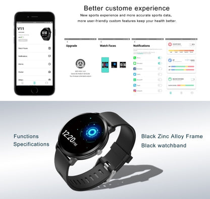 V11 Smartwatch Real-time Heart Rate Blood Pressure Monitor Multi-sport mode Breathing Light Smart Watch for Android IOS Phone