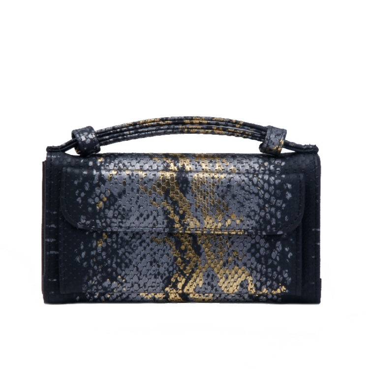 Ladies Snake Sequins Print Wrist Bag Multifunctional Chain One-Shoulder Diagonal Wallet, Silver, Orange, Pink, Black, Gray, Gold, Nude Pink, Khaki, Rice White