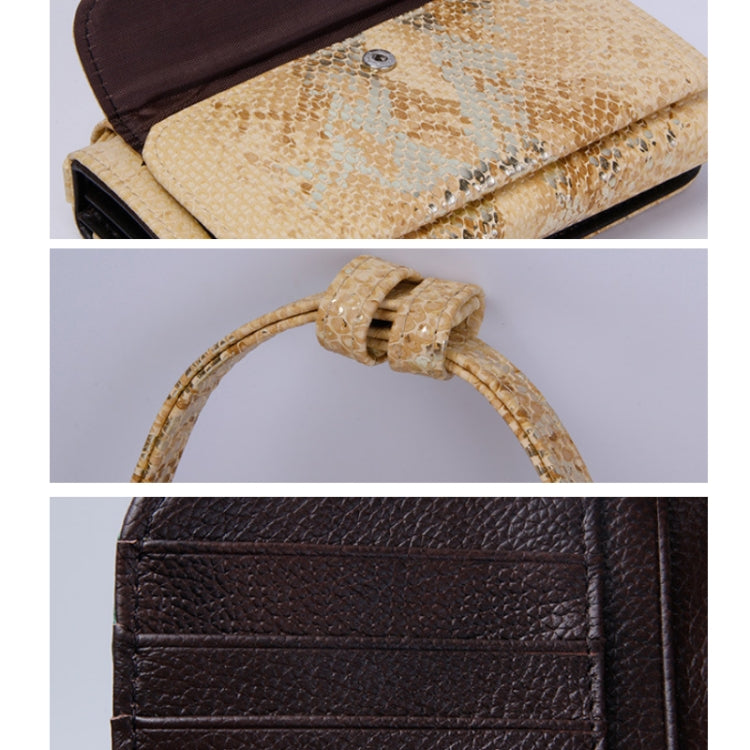 Ladies Snake Sequins Print Wrist Bag Multifunctional Chain One-Shoulder Diagonal Wallet, Silver, Orange, Pink, Black, Gray, Gold, Nude Pink, Khaki, Rice White
