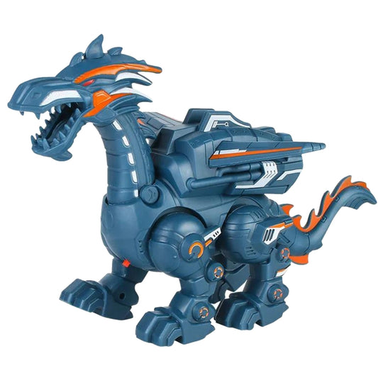Electric Mechanical Dinosaur Toy Simulation Animal Toy Multifunctional Sound And Light Toy, Style:, Spray-Blue, Spray-Dark Black, No Spray-Gray, No Spray-Green