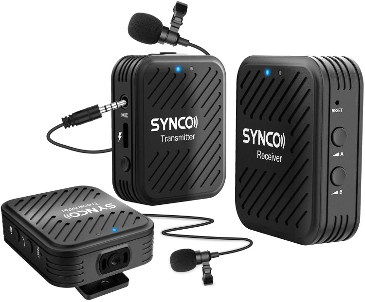 SYNCO Engragal  Wireless Microphone System 2.4GHz Interview Lavalier Lapel Mic Receiver Kit For Phones DSLR Tablet Camcorder,Configuration, G1 (A1), G1 (A2)