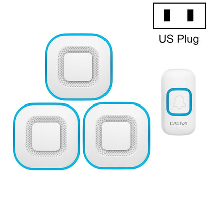 CACAZI V028F 1 For 3 Wireless Music Doorbell without Battery, US Plug, EU Plug, UK Plug