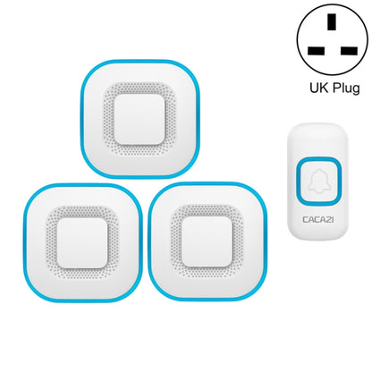 CACAZI V028F 1 For 3 Wireless Music Doorbell without Battery, US Plug, EU Plug, UK Plug