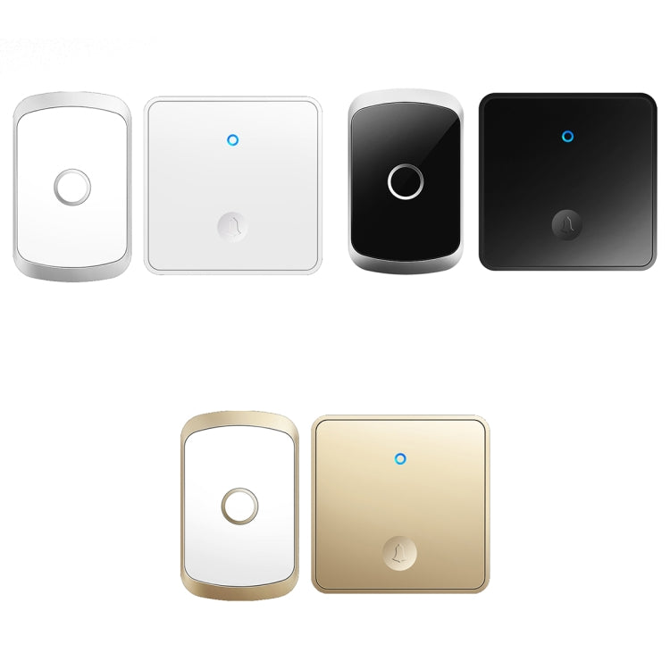 CACAZI FA50 1 For 1 Push-button Self-generating Wireless Doorbell, US Plug, EU Plug, UK Plug, AU Plug