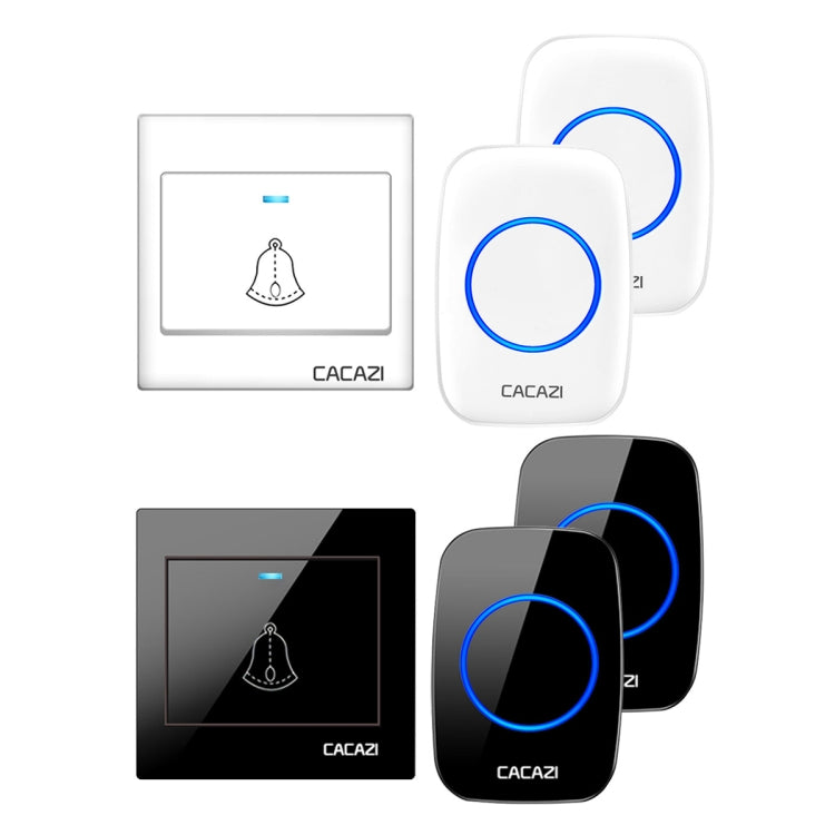 CACAZI H10 1 For 2 Home Wireless Music Doorbell without Battery, US Plug, EU Plug, UK Plug