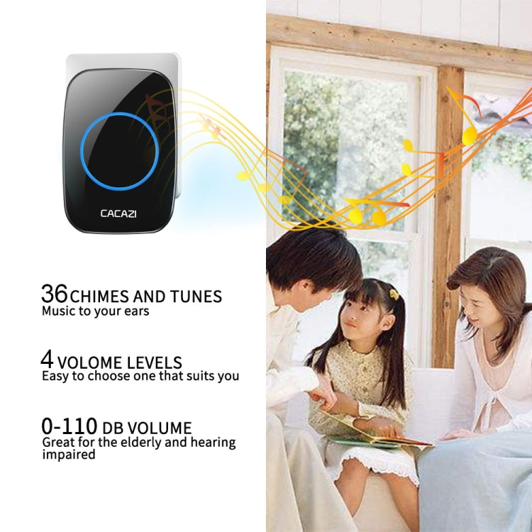 CACAZI H10 1 For 2 Home Wireless Music Doorbell without Battery, US Plug, EU Plug, UK Plug