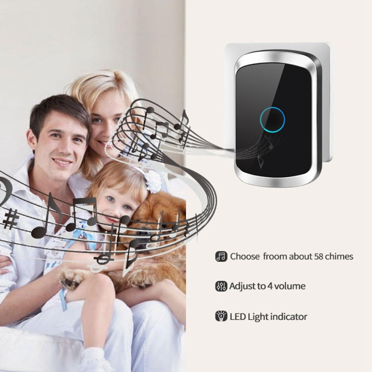 CACAZI A50 1 For 1 Wireless Music Doorbell without Battery, US Plug, EU Plug, UK Plug