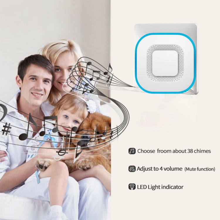 CACAZI V028F Wireless Music Doorbell without Battery, US Plug, EU Plug, UK Plug