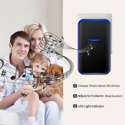 CACAZI Home Smart Digital Wireless Doorbell Remote Electronic Doorbell Elderly Pager, US Plug, EU Plug, AU Plug, UK Plug