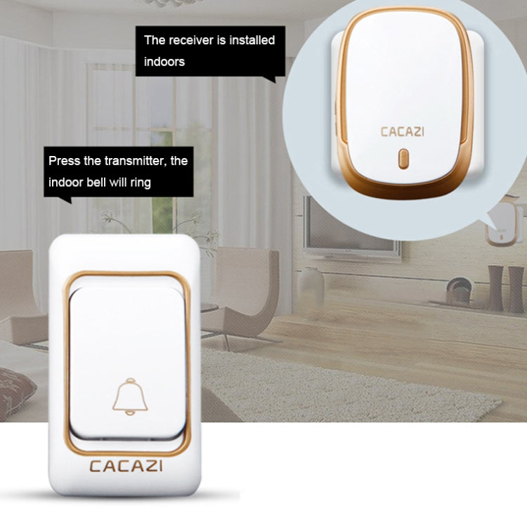 CACAZI Smart Waterproof Music Wireless Doorbell Multifunctional Pager, US Plug, EU Plug, UK Plug