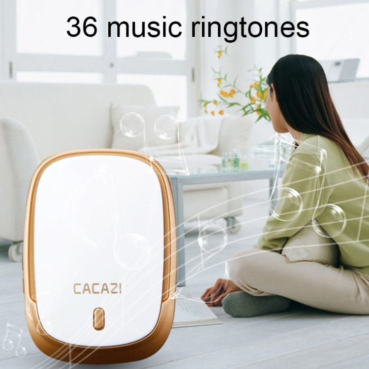 CACAZI Smart Waterproof Music Wireless Doorbell Multifunctional Pager, US Plug, EU Plug, UK Plug