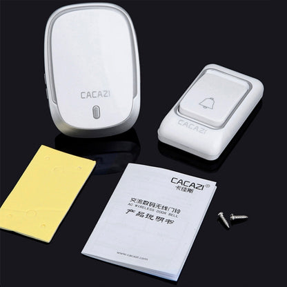 CACAZI Smart Waterproof Music Wireless Doorbell Multifunctional Pager, US Plug, EU Plug, UK Plug