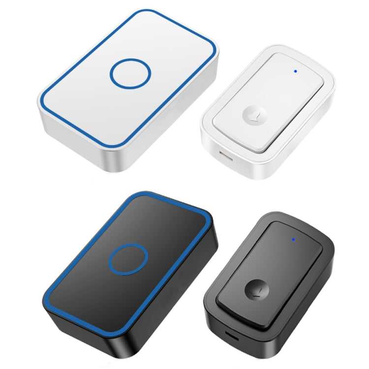 CACAZI A19 1 For 1 Wireless Music Doorbell without Battery, 1 For 1 US(White), 1 For 1 US(Black), 1 For 1 EUWhite), 1 For 1 EU(Black), 1 For 1 UK(White), 1 For 1 UK(Black)