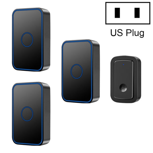 CACAZI  A19 One Button Three Receivers Wireless Music Doorbell without Battery, 1 For 3 US, 1 For 3 EU, 1 For 3 UK