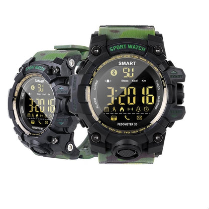 Waterproof Sports Smart Watch EX16S Camouflage Outdoor Bluetooth Remote Pedemeter Long Standby, Camouflage Green, Camouflage Yellow, Green, Black