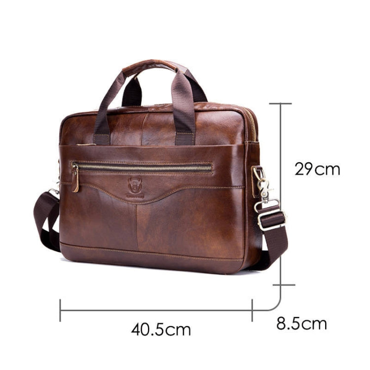 BUFF CAPTAIN 044 14 Inch Portable Computer Briefcase Men Leather Shoulder Messenger Bag, 14 Inch Computer Briefcase