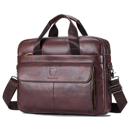 BUFF CAPTAIN 046 Men Leather Briefcase First-Layer Cowhide Computer Handbag