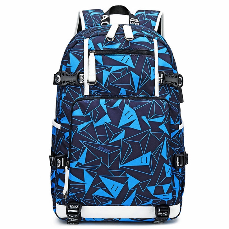 6101-4 Thermal Transfer Casual Backpack Simple Student Schoolbag, Printed Red, Printed Blue, Printed Yellow, Printed Gray, Star Blue, Star Purple, Triangular Blue, Triangle Yellow, Yellow Leather