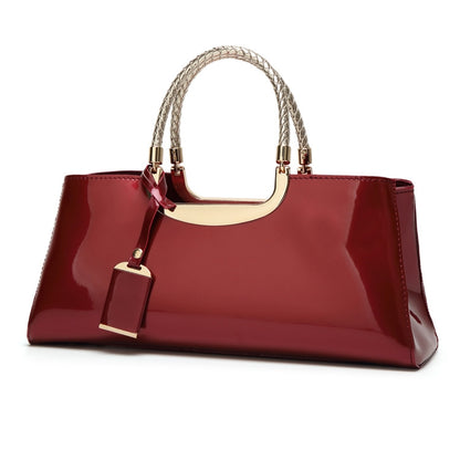 ZJL-986 Sequined Glue Shoulder Bag Patent Leather Ladies Handbag, White, Red, Red Wine, Blue, Black, Rose Red, Pink